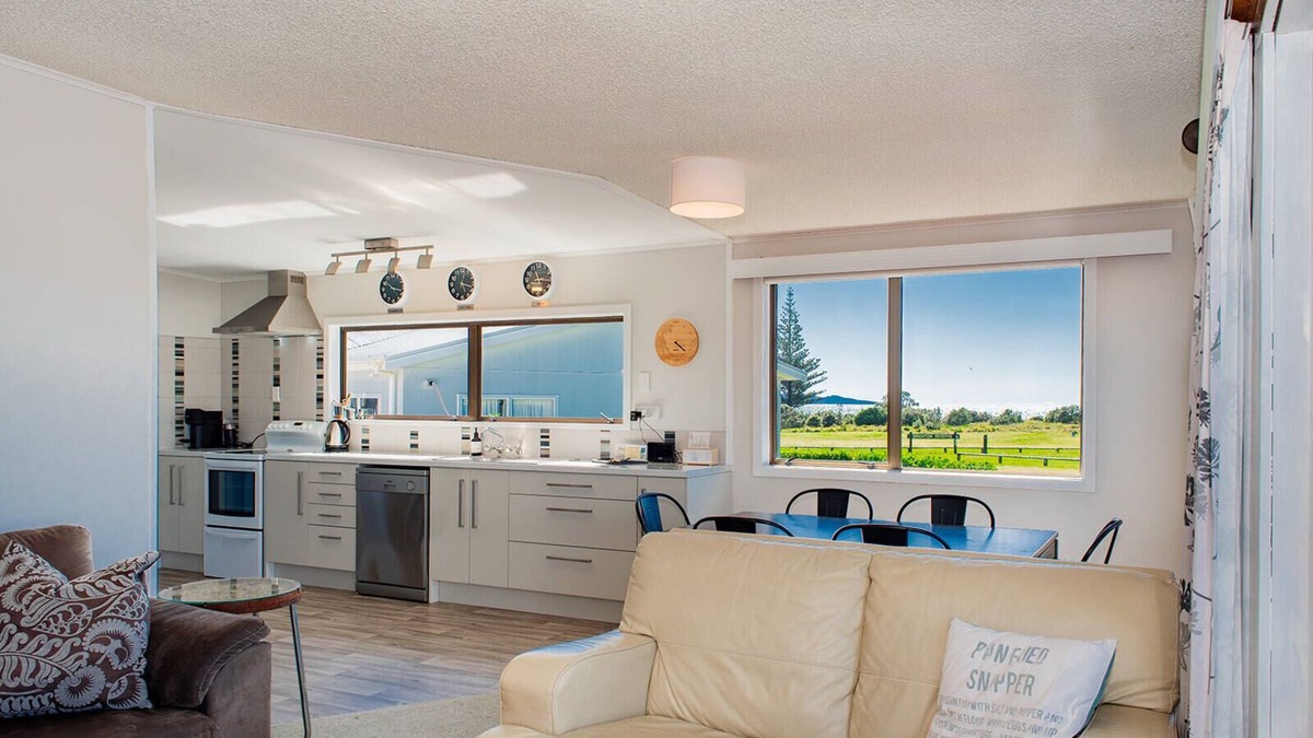 Waihi Beach House | Brighton family bach - sea views, close to beach, park & shops, pet friendly!