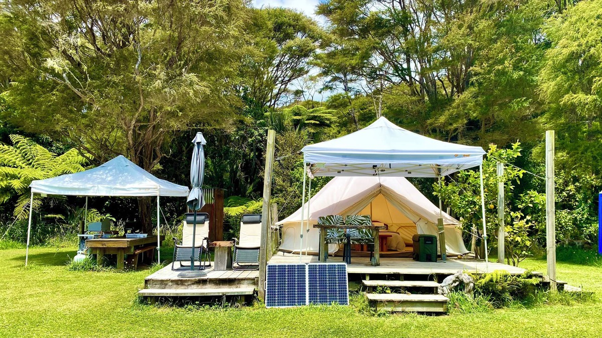 Coroglen RV Rental | Coro Camping Glamping in nature. Totally private with own bush clad river pool
