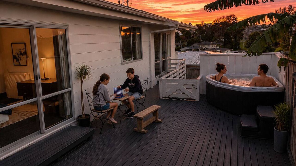 Tauranga House | The Sheriff’s Cabin - Spa & Views in Otumoetai, Tauranga