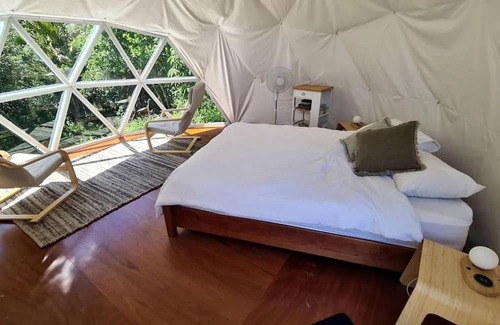 Pohara Cabin | Luxury Geodesic Dome with Glow Worm Stream near Pohara Beach, Takaka, New Zealand