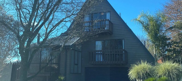 A-frame with pool