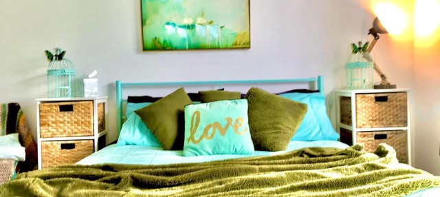 A Little Bit Beachy Modern Guest Room and Private Toilet