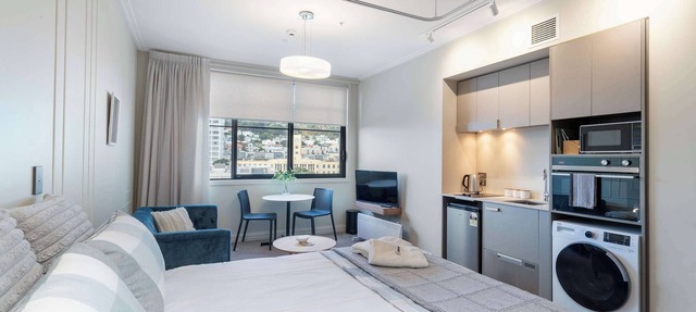 Central Te Aro Studio with Harbour Views