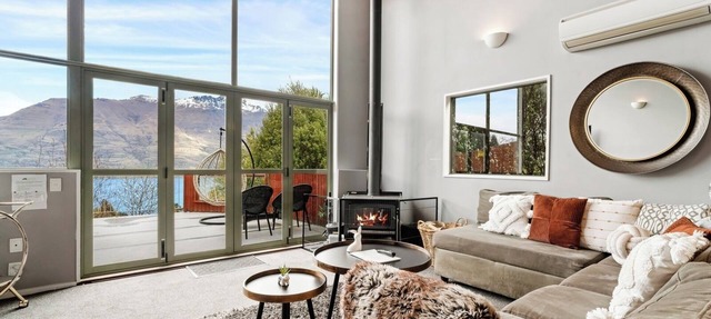 Mountain, lake, sun and this sensational home