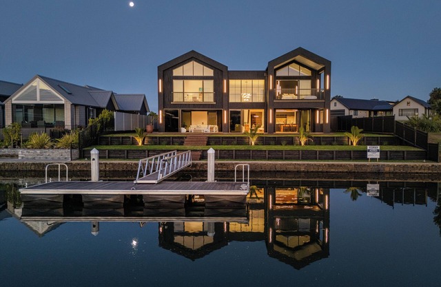 Luxury Canal Front Home in Whitianga with Private Pontoon for Mooring Boat