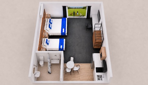 Deluxe Studio, Multiple Beds, Transfer Shower, Garden View