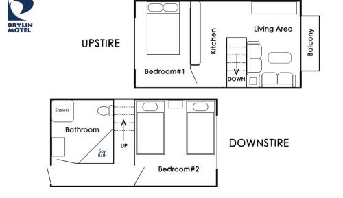 Two-Story Two-Bedroom Apartment with Spa Bath 