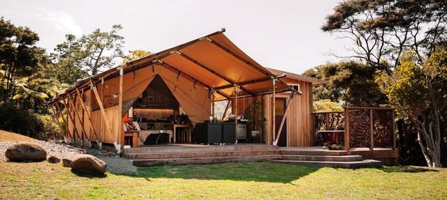 Glamping in Waitakere in this Luxury Safari Tent Rental, for the Best Vacations in New Zealand