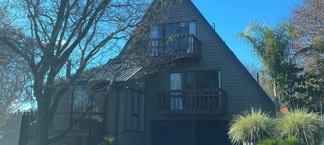 A-frame with pool