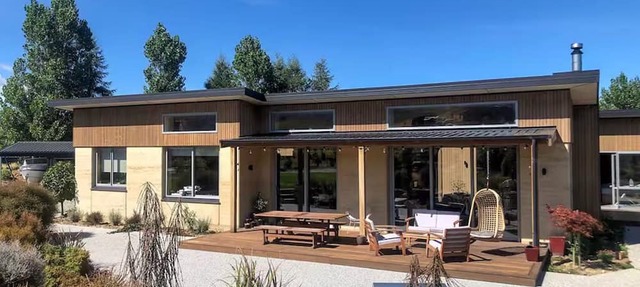 Stylish Rammed Earth Lake Hawea House on Large Section